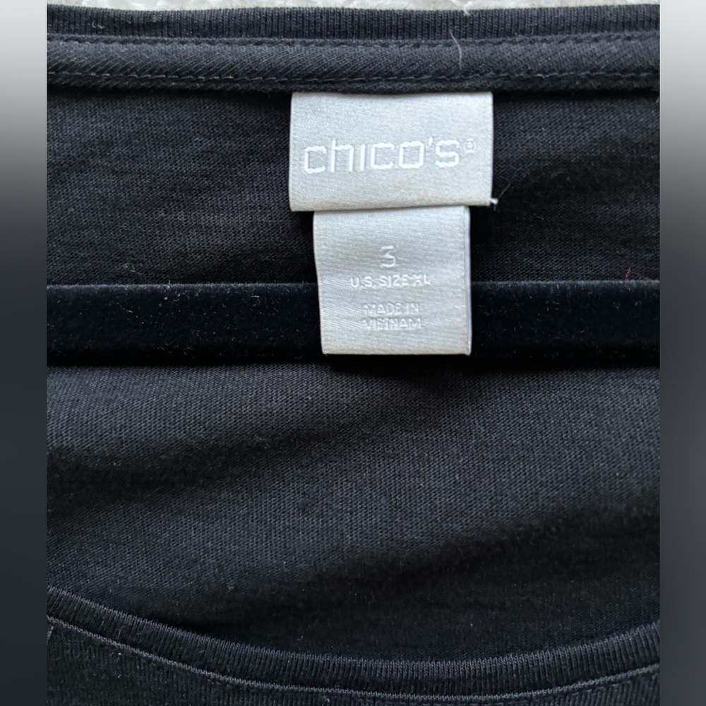 Chicos size 3 black 3/4 flared sleeve. - Picture 5 of 5